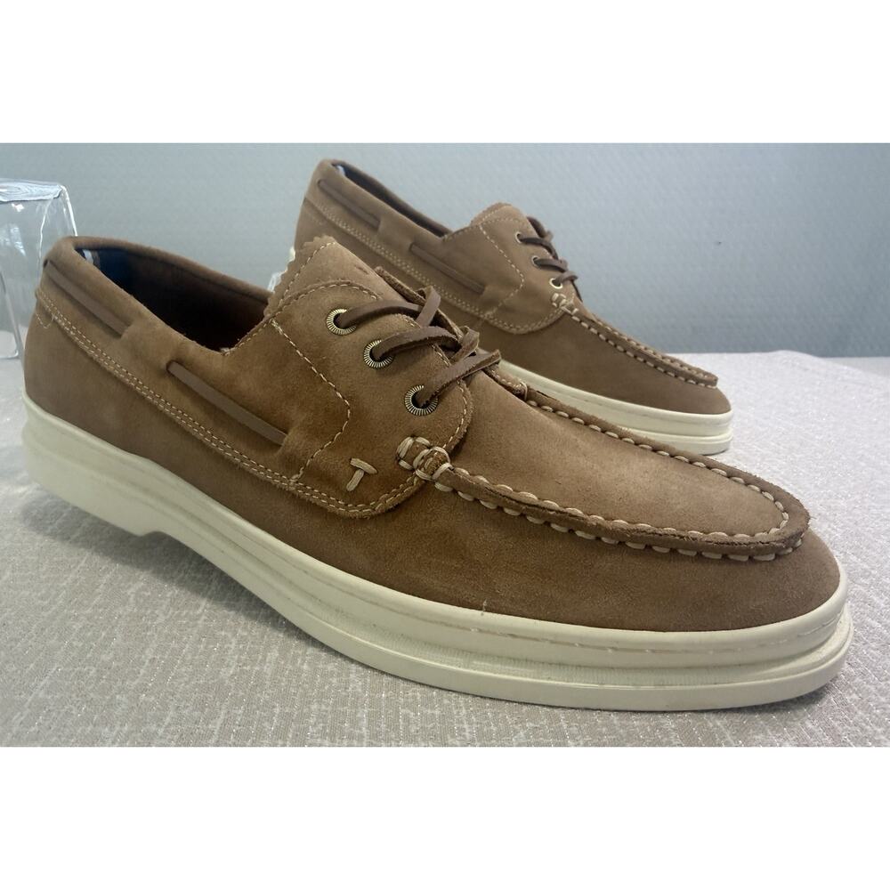 Ted Baker London Men’s Suede Boat Shoes Sand US 9 EU 42 Lace Up NWOB